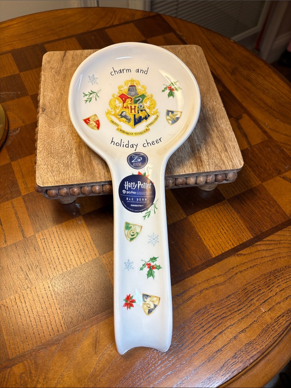 Rae Dunn White Harry Potter 'Charm and Holiday Cheer' Spoon Rest